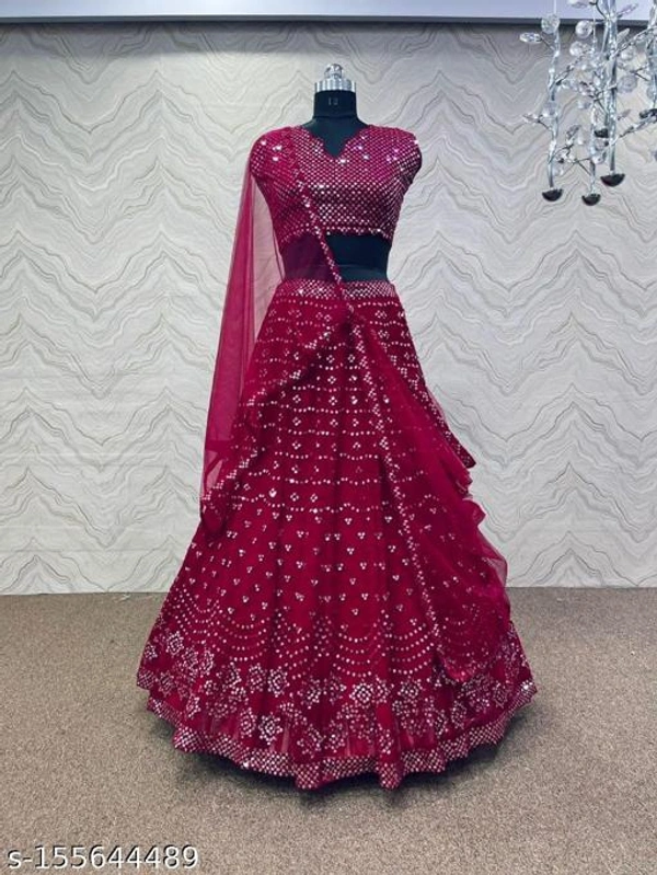 Women Beautiful Designer Lehenga For Wedding - Semi Stitched