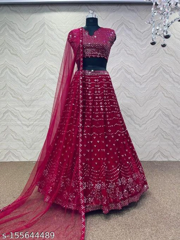 Women Beautiful Designer Lehenga For Wedding - Semi Stitched