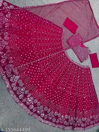 Women Beautiful Designer Lehenga For Wedding - Semi Stitched