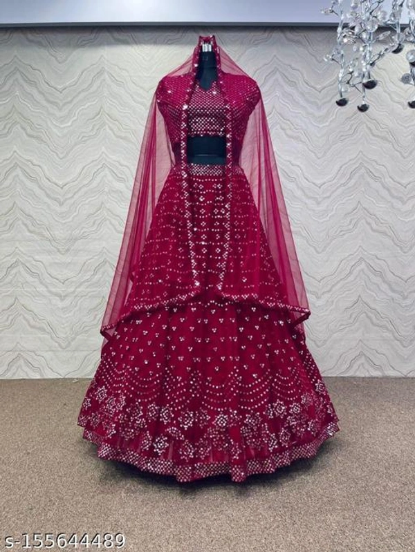 Women Beautiful Designer Lehenga For Wedding - Semi Stitched