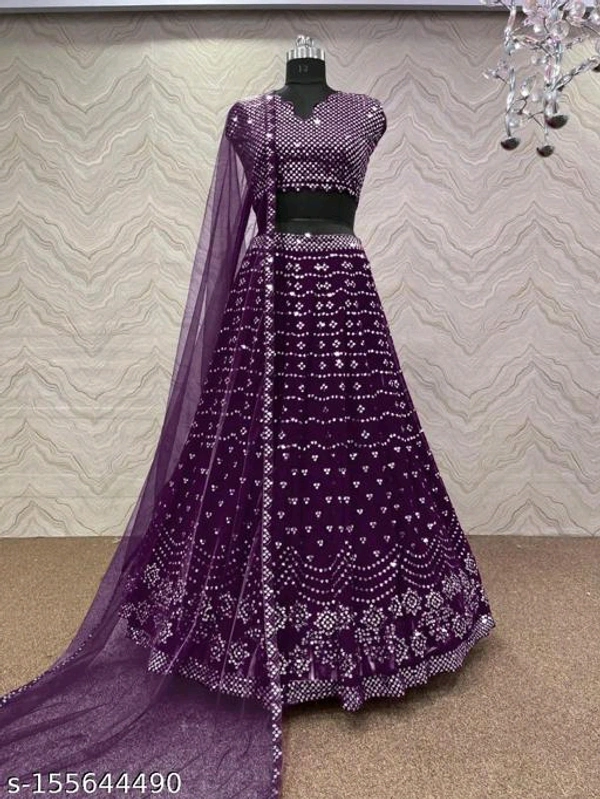 Women Beautiful Designer Lehenga For Wedding - Semi Stitched