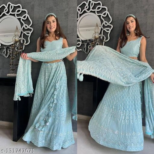 Women Beautiful Designer Lehenga For Wedding - Semi-Stritched