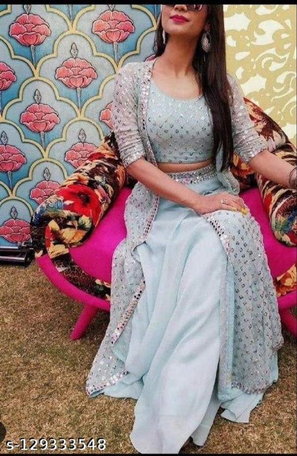Women Beautiful Designer Lehenga For Wedding - Semi Stitched