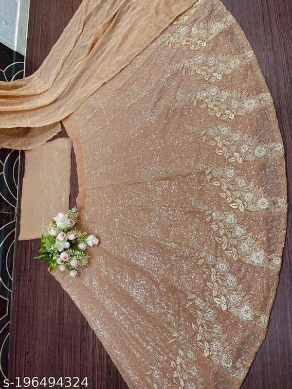 New Bridal Lehenga Saree For Wedding - Semi - Stitched