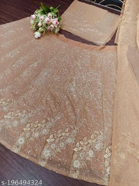 New Bridal Lehenga Saree For Wedding - Semi - Stitched