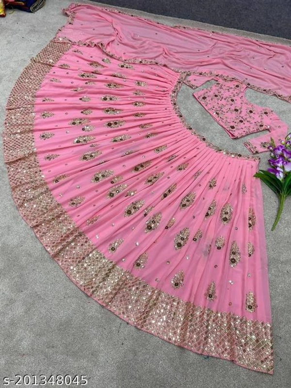 New Embroidery Lehenga - Semi Stitched