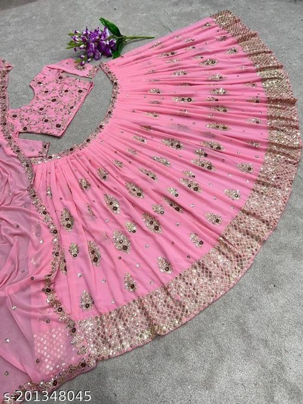 New Embroidery Lehenga - Semi Stitched