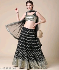 Women Lehenga Choli Set With Beautiful Design  - Free Size