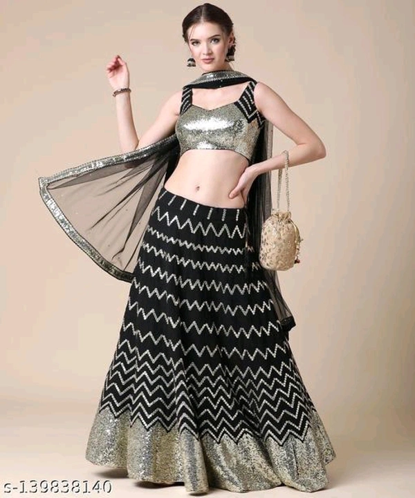 Women Lehenga Choli Set With Beautiful Design  - Free Size