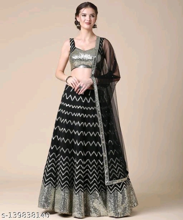 Women Lehenga Choli Set With Beautiful Design  - Semi Stitched