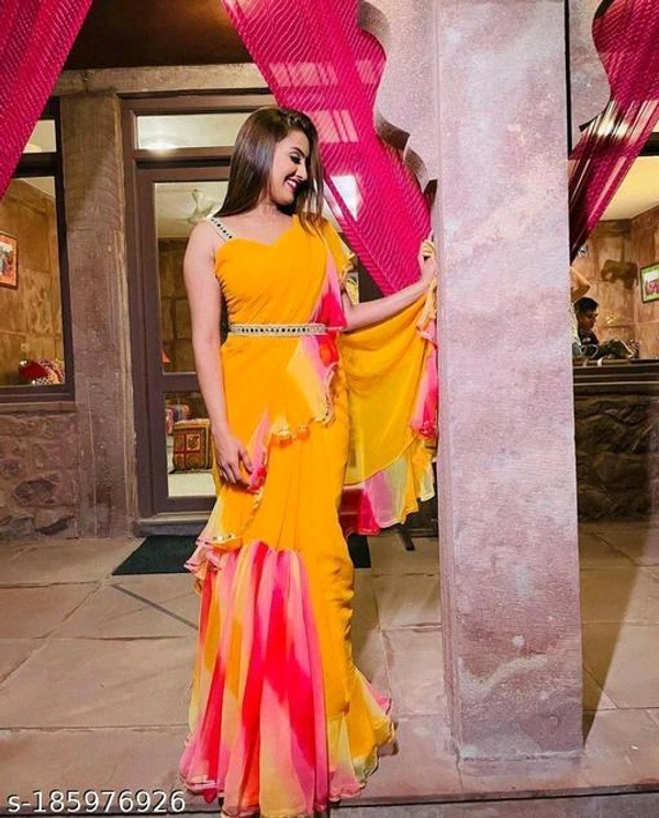 New Trendy Silk Ventinm Saree  - Free Size