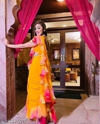 New Trendy Silk Ventinm Saree  - Free Size