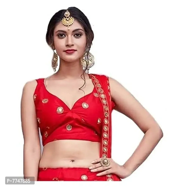 New Lehenga Choli Embroidery With Cloted Design - Semi Stitched