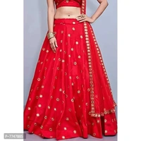 New Lehenga Choli Embroidery With Cloted Design - Semi Stitched