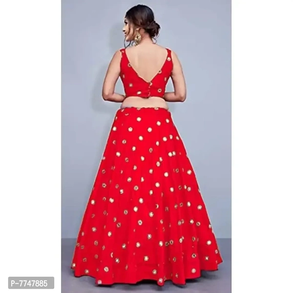 New Lehenga Choli Embroidery With Cloted Design - Semi Stitched