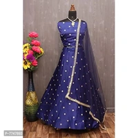New Lehenga Choli Embroidery With Cloted Design - Semi Stitched