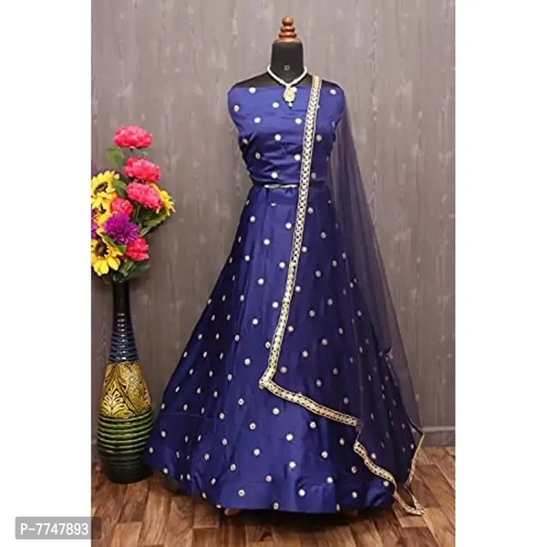 New Lehenga Choli Embroidery With Cloted Design - Semi Stitched