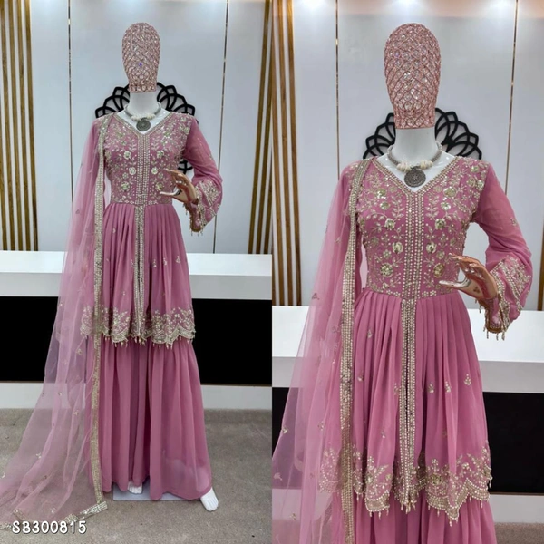 Catalog Name: *Top and sharara plazzo with dupatta*🧵*Fabric Detail*🧵👚* Top *👚*Top Fabric *     - Free Size