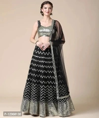 woman's Lengha choli set with beautiful design & new color collection - Semi Stitched