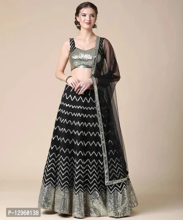 woman's Lengha choli set with beautiful design & new color collection - Semi Stitched