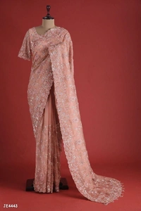Catalog Name: *Heavy Organza Saree with Embroidery Work* - Semi Stitched