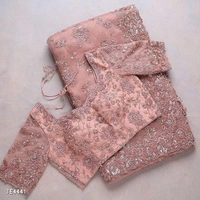 Catalog Name: *Heavy Organza Saree with Embroidery Work* - Un Stitched
