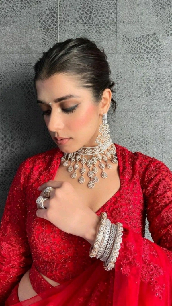 Stylish  Net Embroidered Lehenga Choli Set For Women - Free Size