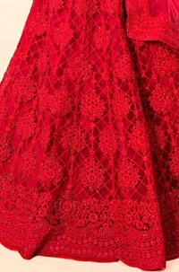 Stylish  Net Embroidered Lehenga Choli Set For Women - Free Size