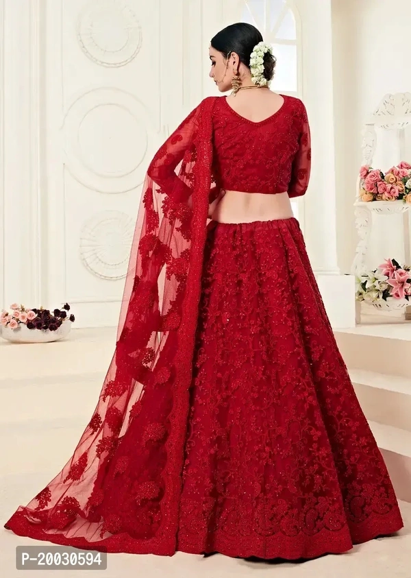 Fancy Net Lehenga Choli For Women - Semi Stitched