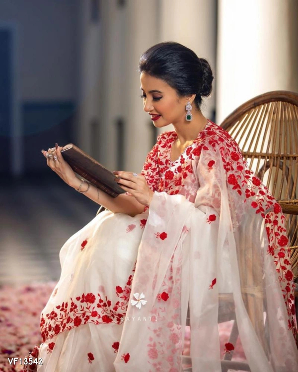 Catalog Name: *Orgenza Silk Saree* - Free Size