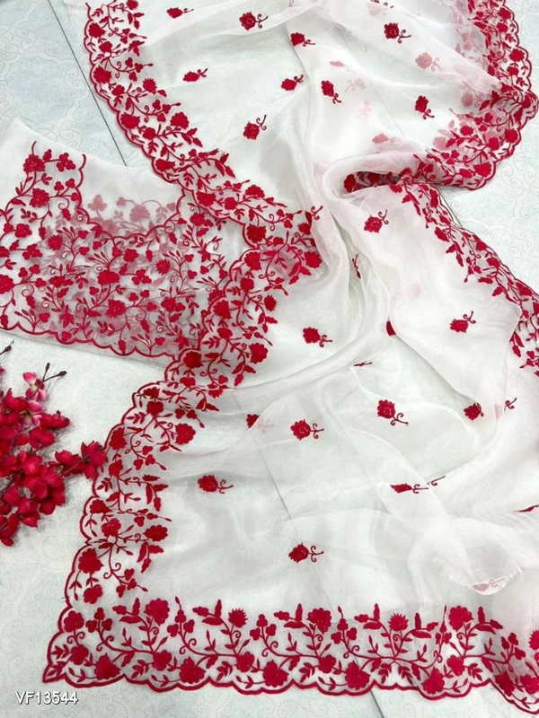 Catalog Name: *Orgenza Silk Saree* - Free Size
