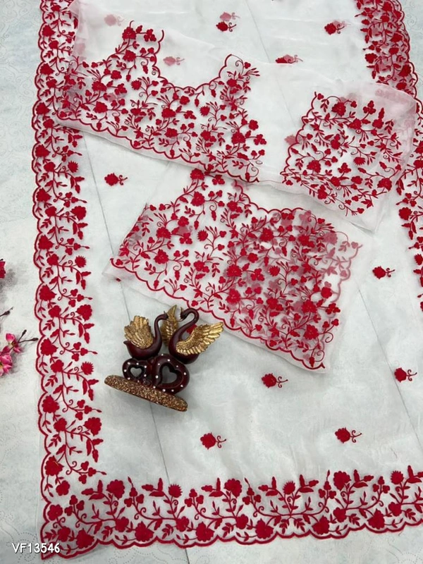 Catalog Name: *Orgenza Silk Saree* - Free Size
