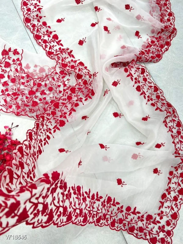 Catalog Name: *Orgenza Silk Saree* - Free Size