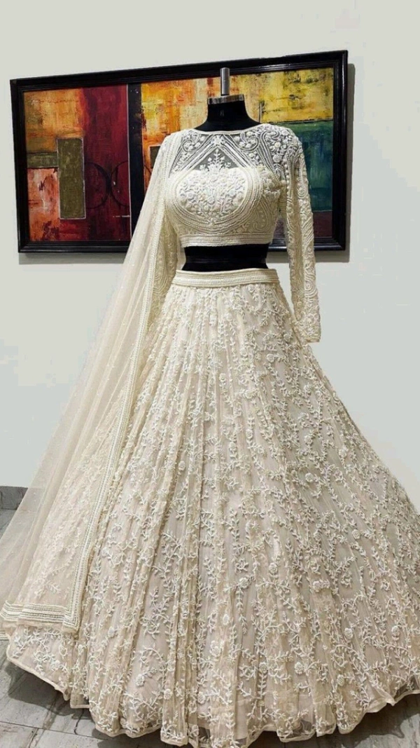Embroidered, Embellished Fully Stitched Lehenga Choli - Free Size