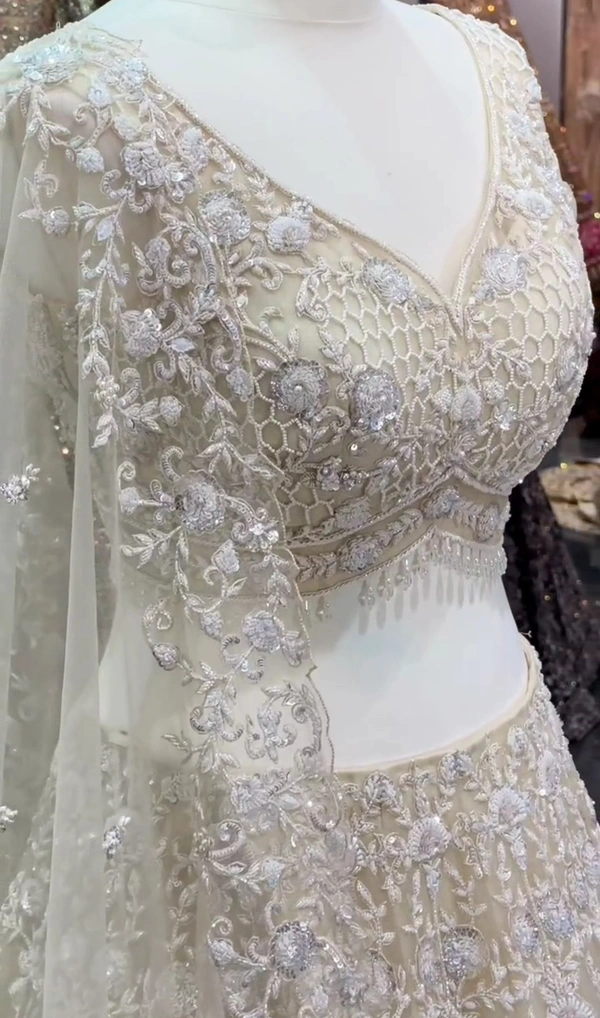 Embroidered, Embellished Fully Stitched Lehenga Choli - Semi Stitched