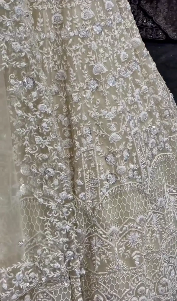 Embroidered, Embellished Fully Stitched Lehenga Choli - Semi Stitched