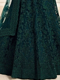 GREEN GOROLY LEHENGA CHOLI-11 - Un Stitched