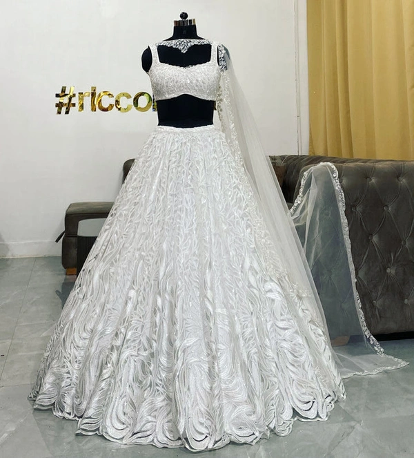 Net lehangas for women - Un Stitched