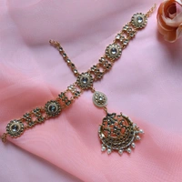 Cherry & Magpie Bridal Kundan Matha Patti - Gold