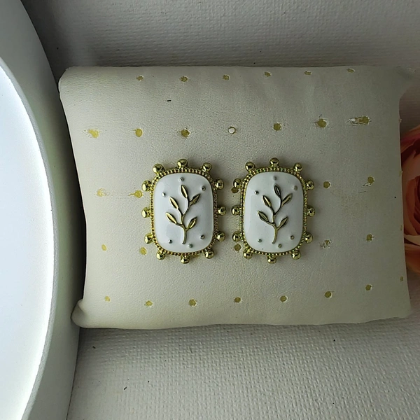 Cherry & Magpie Imported Meenakari Fashion Earrings - White