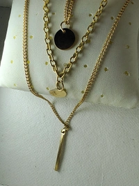 Cherry & Magpie Layered Dainty Coin Chain - Gold