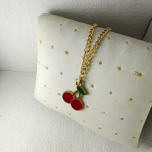 Cherry & Magpie Trendy Cherry Pendant With Chain