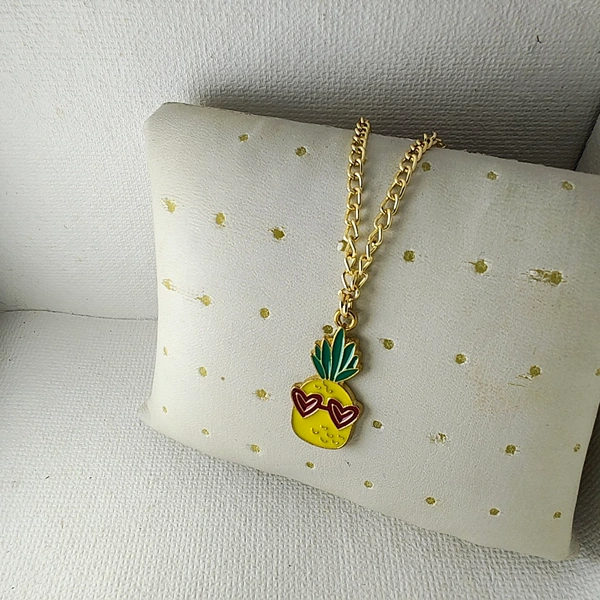 Cherry & Magpie Trendy Cherry Cool Pineapple Pendant With Chain