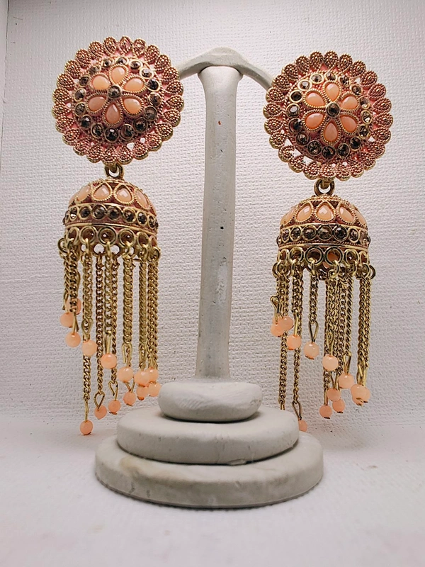 Cherry & Magpie Beautiful Chain Drop Jhumka - Pirate Gold