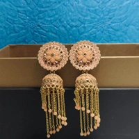 Cherry & Magpie Beautiful Chain Drop Jhumka - Pirate Gold