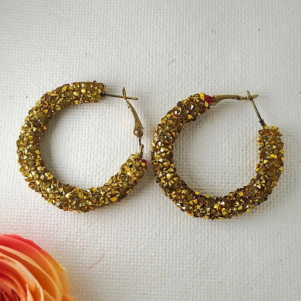 Cherry & Magpie Beautiful Crystal Fashion Party Wear Earrings  - Buddha Gold