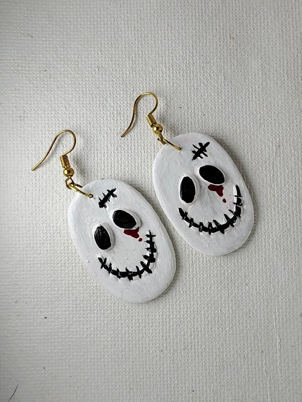 Cherry & Magpie Beautiful Handmade Halloween Earrings  - White