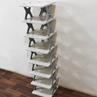 Foldable Shoe Racker 8 Layer - 8 Layer, Gray
