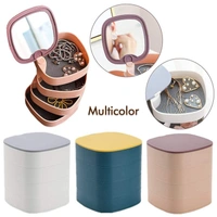 Rotating Jewellery Box With Miror - Magenta / Fuchsia, Free Size
