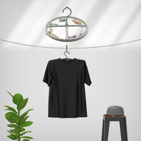 Clothes Hanger With 8 Clips - Gray, Free Size